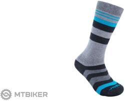 Sensor Slope Merino gyerekzokni, szürke/fekete/türkiz (EU 33-34)