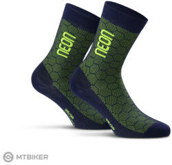 Neon 3D zokni, fluo sárga/kék (M (39-42))