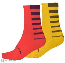 Endura Coolmax Stripe zokni, 2 csomagos, gránátalma (S-M)