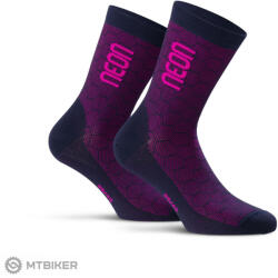 Neon 3D zokni, lila/fluo/kék (L (44-46))
