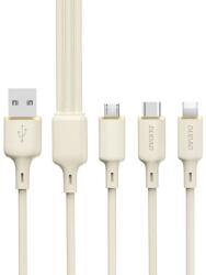 Dudao Husa Dudao L7SE 3in1 cable USB-A - USB-C / Lightning / micro USB 66W 1.2m - beige - vexio
