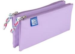 OXFORD Penar Oxford 2 Zip Floral Pastel, tip etui dublu, 2 fermoare, culoare lila 400159610 Penar
