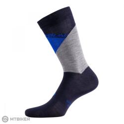 Nalini B0W Gyapjú zokni, fekete/kék (L-XL)