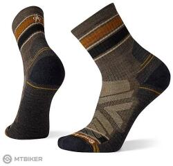 Smartwool HIKE LIGHT CUSHION STRIPED MID CREW zokni, sötétbarna (M)