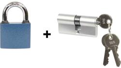  EURO zárbetét + Ovál lakat közös kulcsra, 3db 10db