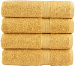 vidaXL Премиум хавлиени кърпи SOLUND 4 бр злато 100x150 см 600 gsm (137288)
