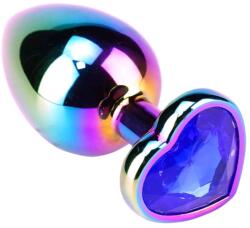 Guilty Toys Dop Anal Rainbow Buttplug Medium, Heart Shape, Piatra Albastru Inchis, Guilty Toys