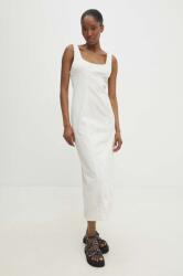 ANSWEAR rochie din denim culoarea bej, midi, mulată BBYH-SSD07U_01X (2597.ijs)