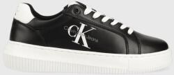 Calvin Klein sneakers din piele YW0YW00823 CHUNKY CUPSOLE MONOLOGO W culoarea negru PPYX-OBD00T_99A