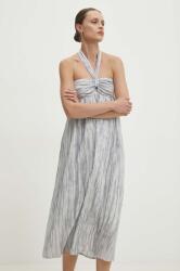 ANSWEAR rochie din in culoarea gri, midi, evazată BMYH-SUD054_90X (1277.ims)