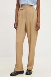 Answear Lab pantaloni femei, culoarea maro, drept, high waist BMYH-SPD015_82X