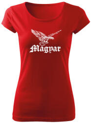 DRAGOWA női rövid ujjú trikó Magyar turul, piros 150g/m2