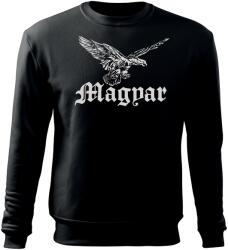 DRAGOWA férfi pulóver magyar turul, fekete 300g/m2