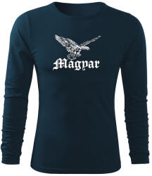 DRAGOWA Fit-T hosszú ujjú póló turul, sötétkék160g/m2