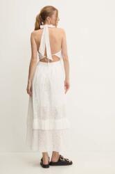 ANSWEAR rochie din bumbac culoarea alb, maxi, evazată BMYH-SUD04L_00X (r118.IKK)