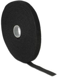 Delock Hurkolható rögzítok, 10 m x 13 mm (H x Sz) tekercs, fekete (18712)
