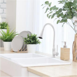 INVENA Hula Plus konyhai csaptelep flexibilis kifolyócsővel, fehér BZ-85-P02-L (BZ-85-P02-L)