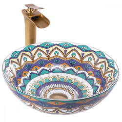 Rea Aztec Pultra szerelhető kerámia mosdótál 40 cm, mintás REA-U7501 (REA-U7501)