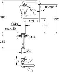 GROHE Gr. 32901A01 Essence magas mosdó hard gra