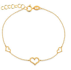 Heratis Forever Eredeti arany karkötő szívekkel IZ23456