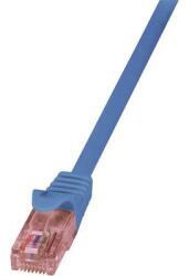 LogiLink RJ45 Hálózati csatlakozókábel, lángálló, CAT 6 U/UTP [1x RJ45 dugó - 1x RJ45 dugó] 1 m, kék LogiLink