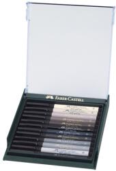 Faber-Castell Művész filc készlet 12db-os FABER Pitt India Ink, dobozban, szürke színek (267423)