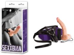 NMC Sexxbian 7.5" Vibrating Dong & Harness - vibriteszt