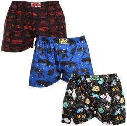 Styx 3PACK férfi bő szárú boxeralsók Styx art klasszikus gumipánt többszínű (3A17789) L