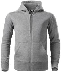 MALFINI Gyerek felső Trendy Zipper - Sötétszürke melírozott | 158 cm (12 éves) (4121207)