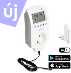 Falcon Falcon TMS WiFi Control univerzális konnektoros szobatermosztát belső hőmérséklet érzékelővel (16A) (HY02TP-WiFi+) - kazanexpressz