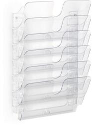 DURABLE Prospektustartó, fali, fekvő, A4, DURABLE FLEXIPLUS 6 , áttetsző (1700014401) - molnarpapir