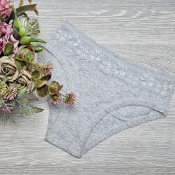 MST Női bugyi csipke díszítéssel Világos szürke, S/M 69693