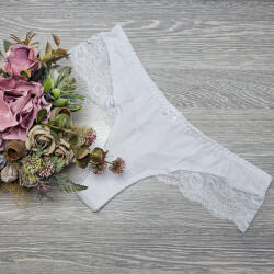 Lemila Női féltanga pamut csipke díszítéssel extra méret Fehér, 5XL 69787