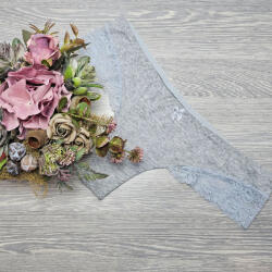 Lemila Női féltanga pamut csipke díszítéssel extra méret Világos szürke, 3XL 69780