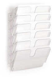 DURABLE Prospektustartó, fali, fekvő, A4, DURABLE "FLEXIPLUS 6", áttetsző (1700014401)