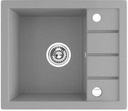 Laveo RINA MINI csepptálcás mosogató, szürke, automata dugókiemelős, helytakarékos szifonnal (SRP_513T)