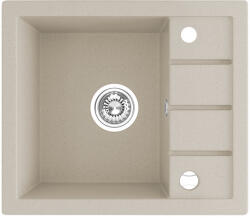 Laveo RINA MINI csepptálcás mosogató, bézs, automata dugókiemelős, helytakarékos szifonnal (SRP_413T) - mosibolt