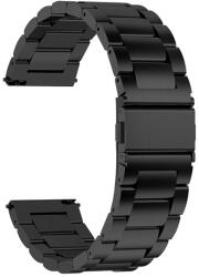 gigapack Pótszíj (univerzális, 20 mm, rozsdamentes acél, állítható, pillangó csat) FEKETE Huawei Watch GT 2 42mm, Samsung Galaxy Watch Active 2 44mm (SM-R820N), Samsung Galaxy Watch Active 2 40mm (SM-R (GP-129