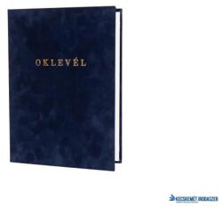  Oklevéltartó, A4, exkluzív, plüss, aranyozva, kék (ISKE176) - kecskemetirodaszer