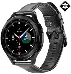 DUX DUCIS pótszíj (univerzális, 20 mm, valódi bőr) FEKETE Huawei Watch GT 2 42mm, Samsung Galaxy Watch Active 2 44mm (SM-R820N), Samsung Galaxy Watch Active 2 40mm (SM-R830N), Samsung Galaxy Watc (GP-133934)