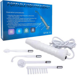 Edman Aparat Cosmetic Electroderm Edman, Tratamente Infrumusetare Biostimulare Faciala Lifting Profesional, 4 Capete Glow