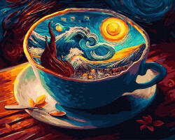 Oh Art! Set pictura pe numere, cu sasiu, Gustul noptii instelate, 40x50 cm (ANG336)
