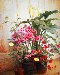 Figured Art Set pictura pe numere, cu sasiu, Un colt de sera - George Cochran Lambdin, 40x50 cm (FA10106-Y)