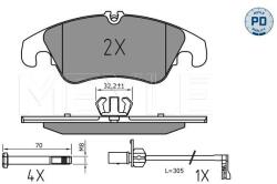 MEYLE set placute frana, frana disc MEYLE -PD: Advanced performance and design. 025 222 5219/PD (025 222 5219/PD)