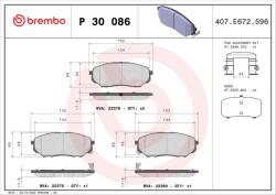 BREMBO set placute frana, frana disc BREMBO PRIME LINE P 30 086 (P 30 086)