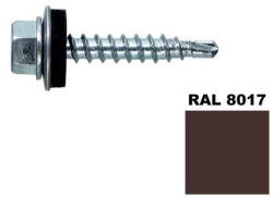 STARK FIX Surub autoforant STARKFIX, cu cap hexagonal si saiba EPDM, pentru metal, 4, 8x25, RAL8017, 250buc (281423) - 24mag