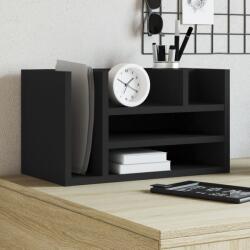 vidaXL Органайзер за бюро, черен, 44, 5x24x25 см, инженерно дърво (848039)