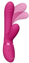 VIVE Vibrator Tani Triple Action Vibrating, Finger Motion, Pulse Wave, Silicon Roz 21.5 cm Vibrator