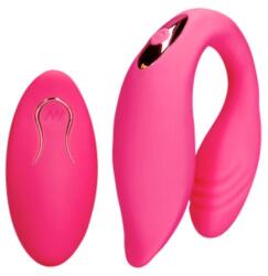 Loveline Vibrator Cuplu Couple Toy Remote Control, 10 Moduri Vibratii, Silicon, USB, Roz Vibrator
