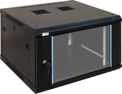 Pulsar RWA666 19" 6U 600x600 fali rack szekrény, lapraszerelt, fekete (RWA666)